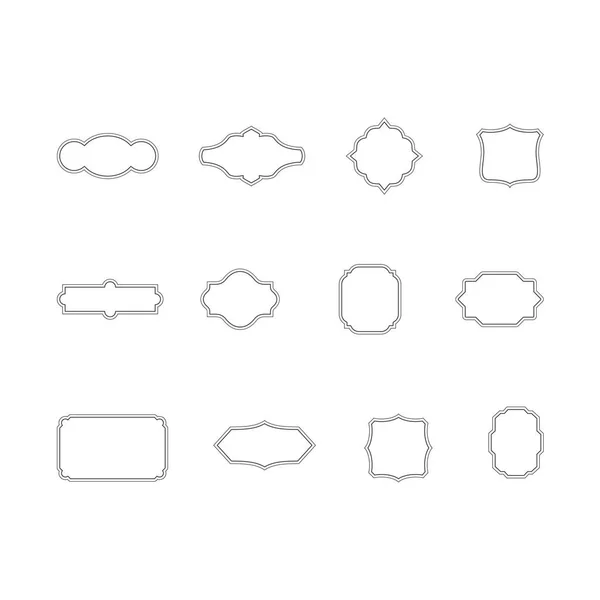 Ensemble Cadres Vintage Lot Cadres Blancs Avec Des Lignes Solides — Image vectorielle