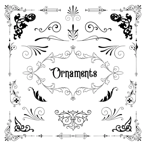 Ornements Vintage Ensemble Ornements Classiques Style Victorien — Image vectorielle