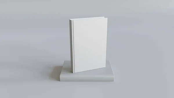 Prázdný Knižní Součin Vykreslená Scéna Prázdnou Knihou Bílém Pozadí — Stock fotografie