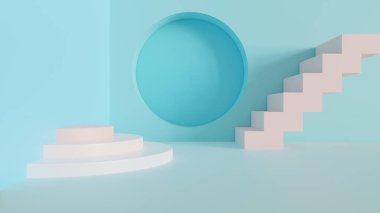 Soyut 3d minimal arka plan - Pastel renklerle soyut 3d işlenmiş arka plan