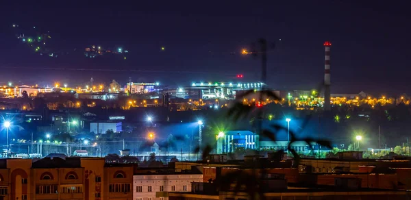 Ciudad Nocturna Penza Humo — Foto de Stock