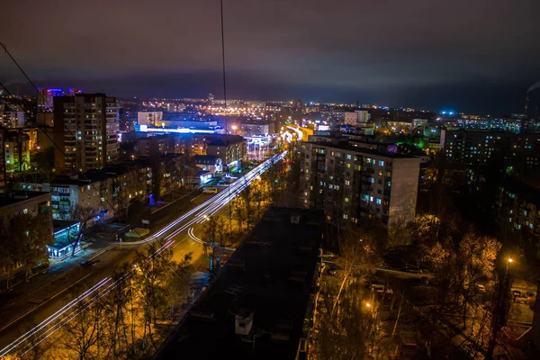 Noite Foto Cidade Russa Noite — Fotografia de Stock