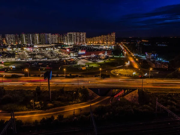 Shopping center Mega. Moscow region city of Khimki.night city — Stock Photo, Image