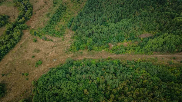 Paisagens Natureza Selvagem Áreas Rurais Federação Russa Levantamento Aéreo Foto — Fotografia de Stock