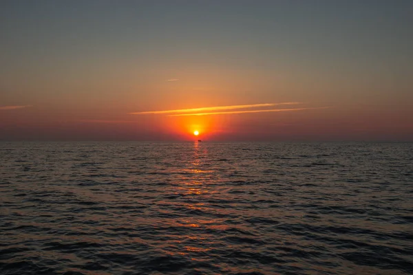 Prachtige Zonsondergang Open Zee Stad Sochi Krasnodar Krai Hoge Kwaliteit — Stockfoto