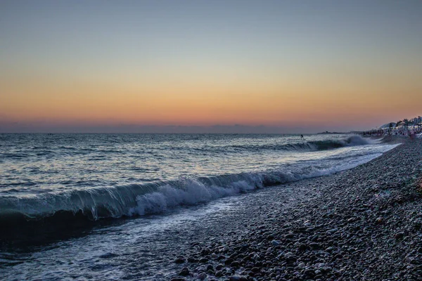 Crepúsculo Del Mar Negro Adler Sochi Foto Alta Calidad — Foto de Stock