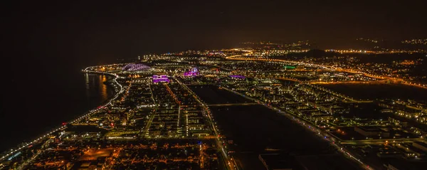 Sotschi Foto Von Nacht Gordon Auf Einem Quadrocopter Panorama Hochwertiges — Stockfoto