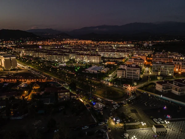 Sochi Adler Foto Noite Gordon Quadricóptero Panorama Foto Alta Qualidade — Fotografia de Stock