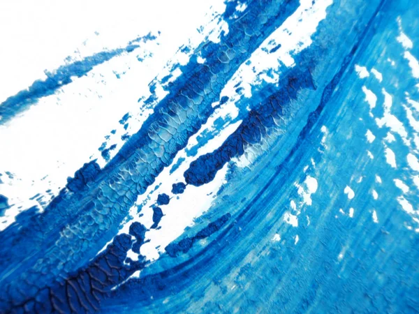 Elvont Kék Akril Festés Színes Textúra Fehér Papír Háttér Segítségével — Stock Fotó