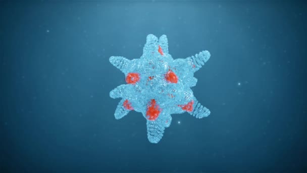 青色の背景に細菌 — ストック動画