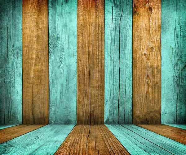 Old wooden room interior, grunge background — Stock Photo, Image