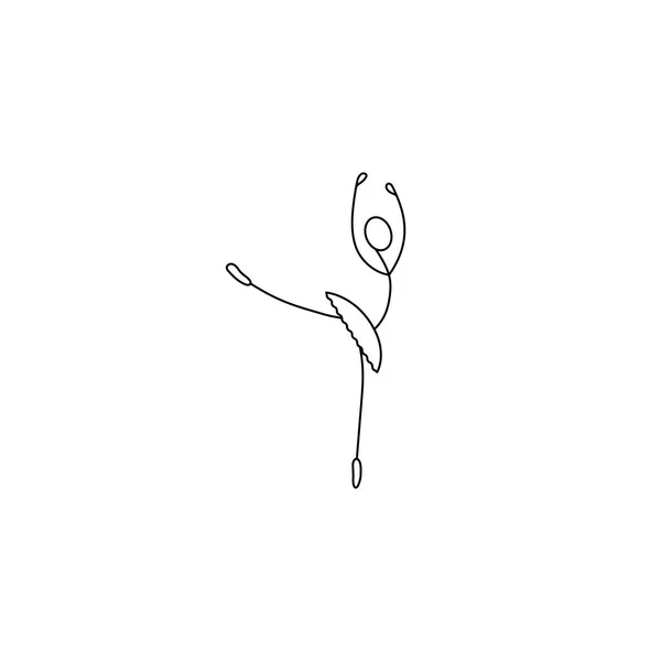 Tecknad ikon av skissa lite stick figur balettdansös — Stock vektor