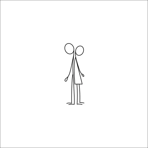 Stick Figur manliga och kvinnliga i konflikt-ikonen — Stock vektor