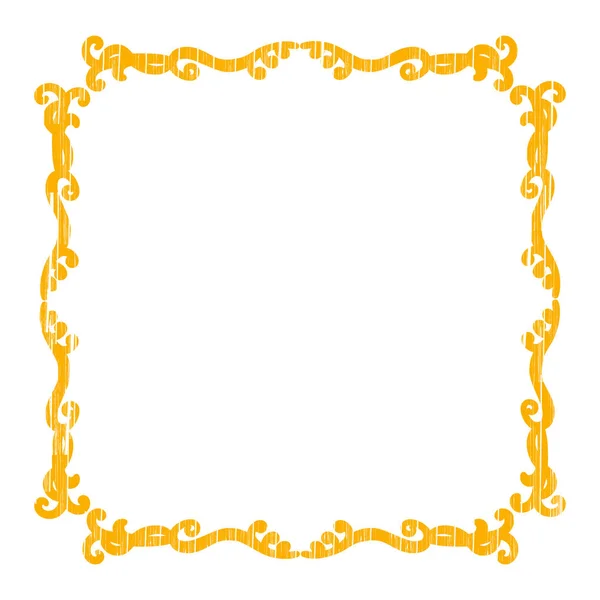 Золотая Рамка Декоративного Кёрлинга — стоковый вектор
