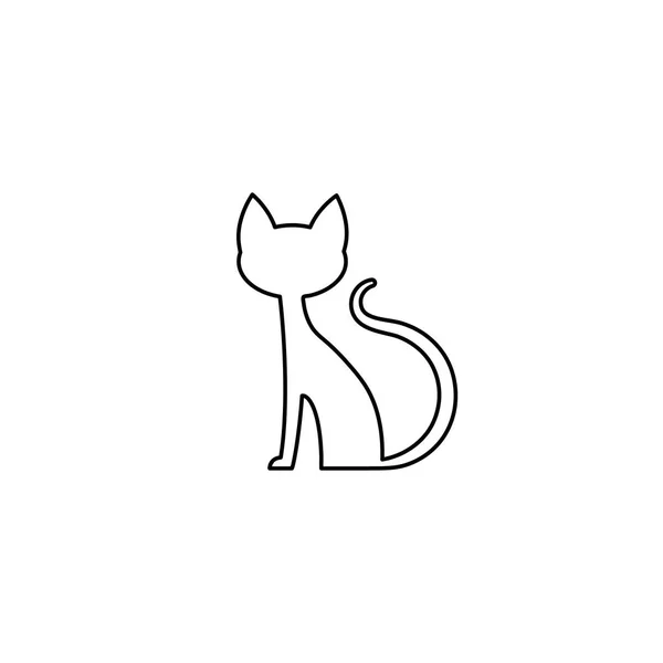 Icono de vector plano Cat — Vector de stock