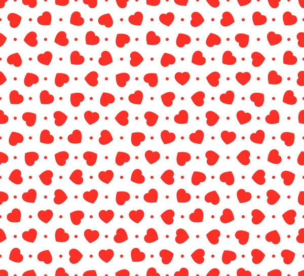Red hearts seamless vector pattern — Stock Vector