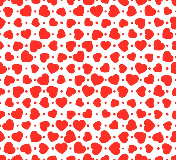 Röda hjärtan sömlös vektor mönster — Stock vektor