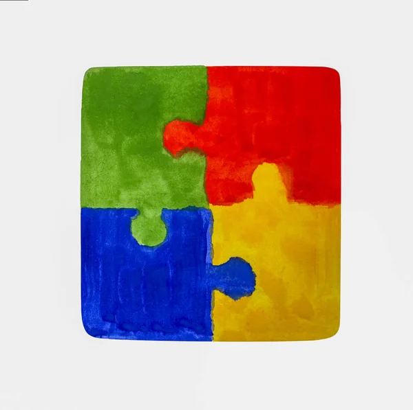 Bunte Puzzle gemalten Hintergrund — Stockfoto