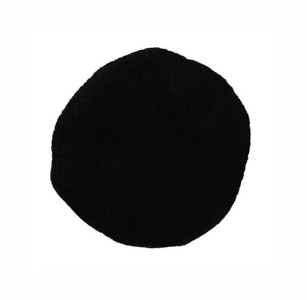 Black round hand painted ink blob circle — Stock Photo, Image