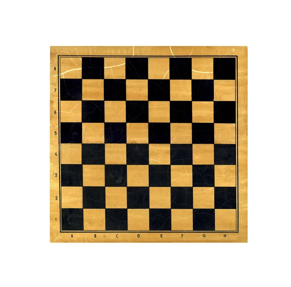 Дерев'яна шахова дошка ізольована на білому тлі — стокове фото