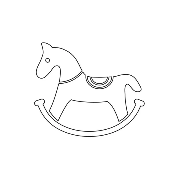 Juguete balanceo icono de caballo — Vector de stock