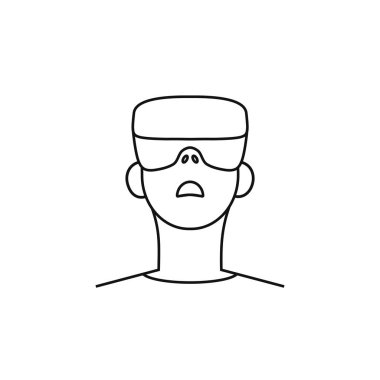 Sanal gerçeklik gözlük simge vektör adam