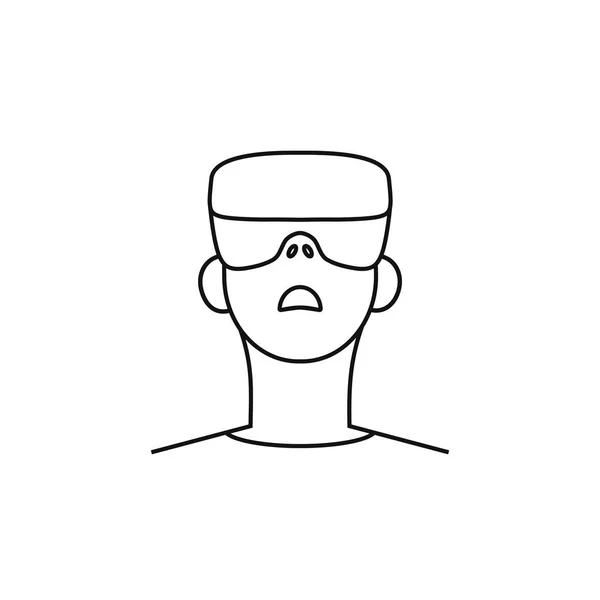 Człowiek w wirtualnej rzeczywistości okulary ikona wektor — Wektor stockowy