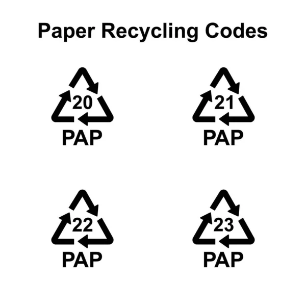 紙と段ボールのリサイクルコードベクトル記号 — ストックベクタ