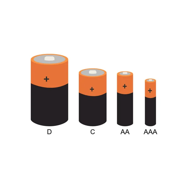 Icone batterie colorate set schema vettoriale — Vettoriale Stock