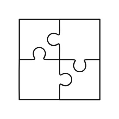 Yapboz vektörü, dört parça.