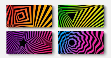 Basit vektör geometrik modern şablon tasarım pankartları kümesi.