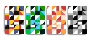 Basit şekil ve şekillerden minimalist soyut geometri sanatsal çizim vektör sancak arkaplanı