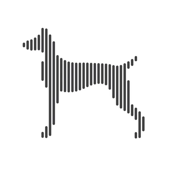 Векторний Вишитий Силует Собаки Білому Тлі — стоковий вектор