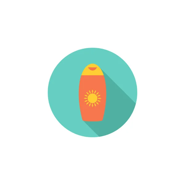 Protector solar tubo crema contorno color icono vector — Vector de stock