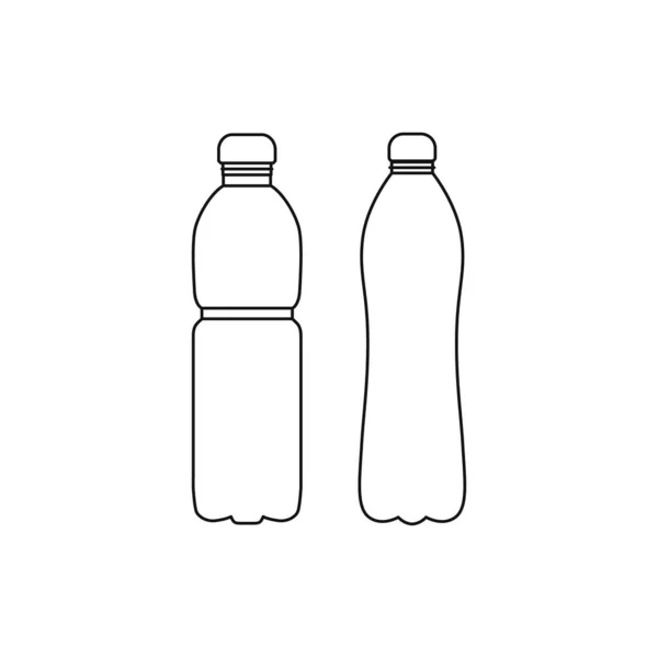 Plastik şişe taslağı simge vektörü — Stok Vektör