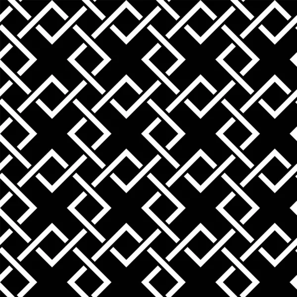 Vector Geometric Monochrome Seamless Ornate Pattern Background — Stock Vector