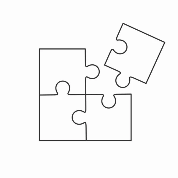 Jigsaw rompecabezas vector, cuatro piezas — Vector de stock