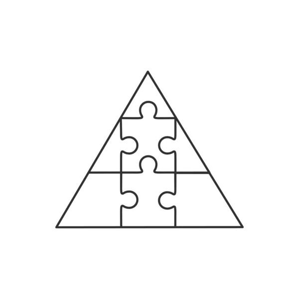 Figura triangular de peças de vetor de quebra-cabeça — Vetor de Stock
