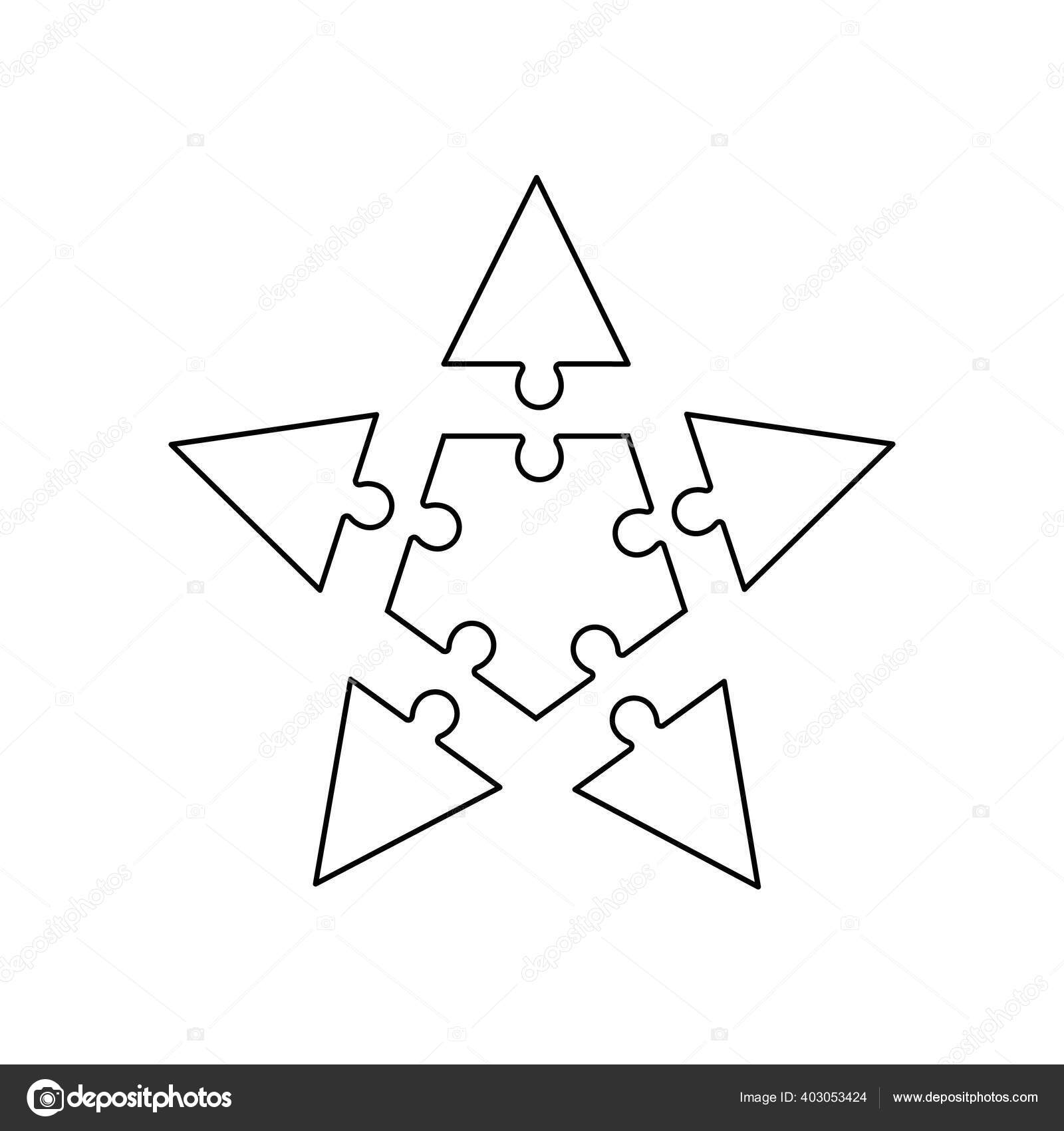 Jigsaw Puzzle Simple Vector Separate Pieces In The Form Of A Star Vector Image By C Binik1 Vector Stock