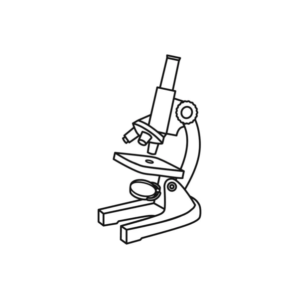 Umrissmikroskop Vektorsymbol Isoliert Auf Weißem Hintergrund Chemie Symbol — Stockvektor