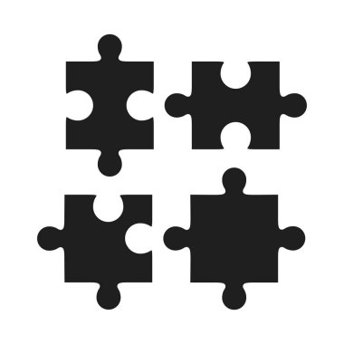 Yapboz boş dört farklı parçadan oluşan basit vektör karesi