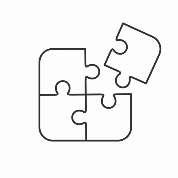 Legpuzzel Blanco Eenvoudige Vector Vierkant Van Vier Verschillende Stukken — Stockvector