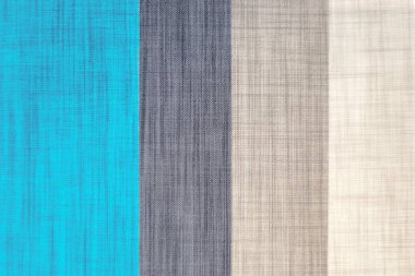 Çeşitli doğal kumaş örnekleri. Endüstri geçmişi. Seçici odak