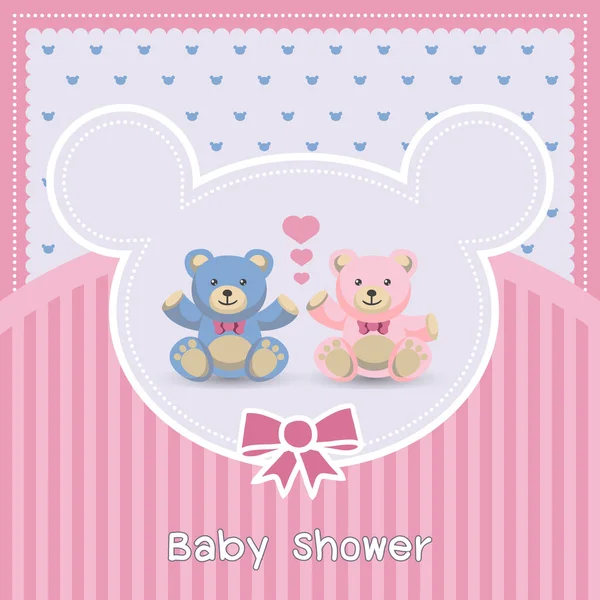 Baby Shower Zaproszenia Karty Szablon — Wektor stockowy