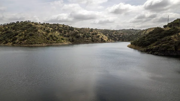 Vue Aérienne Réservoir Rumblar Près Baos Encina Province Jaen Andalousie — Photo