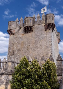 Almodovar del Rio, Cordoba, İspanya - 9 Haziran 2018: Castle Almodovar del Rio, Müslüman kökenli bir metanet değil, bu bir Roman fort ve geçerli yapı kesinlikle kaynağı Berberi vardır, Guadalquivir yakın yerleştirilir, içinde Almodovar al 