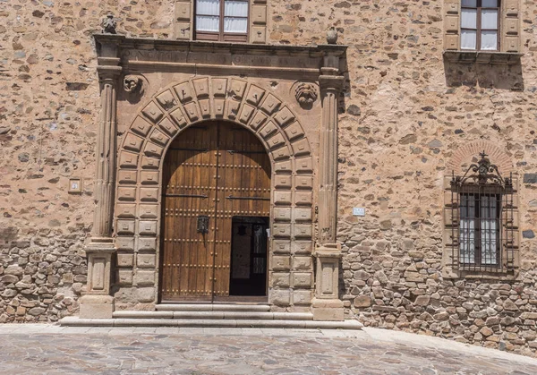 Caceres Spain July 2018 Episcopal Palace Located Plaza Santa Maria — Stock Photo, Image