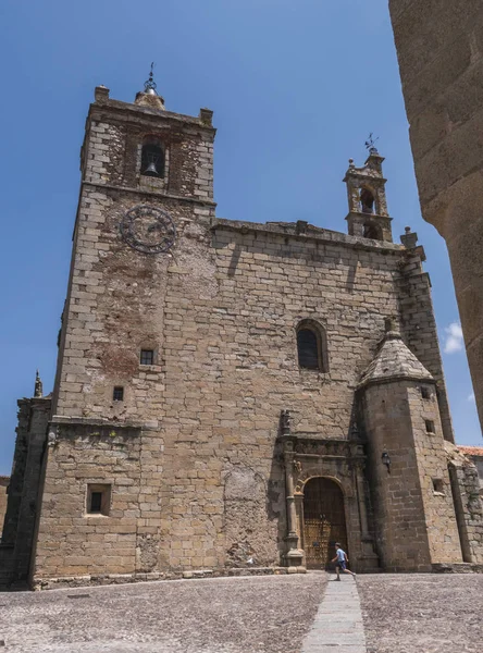 Caceres Spanya Temmuz 2018 Kilise San Aynı Adı Ana Cephesi — Stok fotoğraf