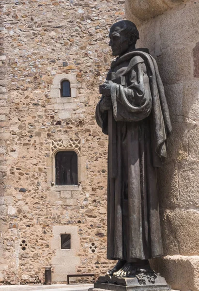 Cáceres Espanha Julho 2018 Monumento San Pedro Alcantara Realizado 1954 — Fotografia de Stock