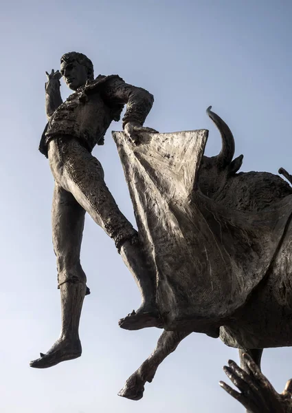 Bronze Statue Tribute Bullfighter Jose Cubero Yiyo Bullring Sales Madrid — Stock Photo, Image